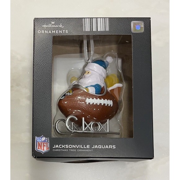 Hallmark 'Jacksonville Jaguars' NFL Santa Football Sleigh Ornament New In Box - Picture 1 of 8